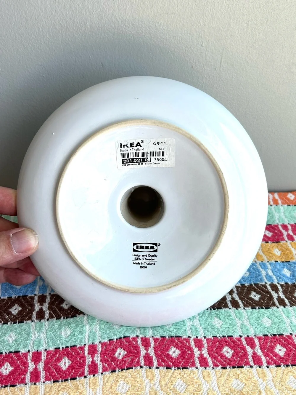 IKEA bjorkefall white ceramic candlestick